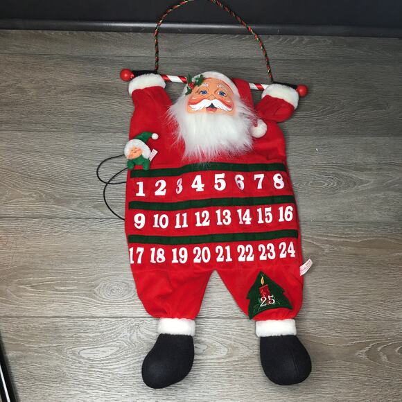 NEW Annalee 2004 Hanging 23” In Santa Advent Calendar With 4” In Elf Marker - Picture 2 of 9